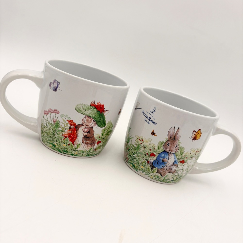 The World of Peter Rabbit Ceramic Mug Set Beatrix Potter Characters Garden Scene